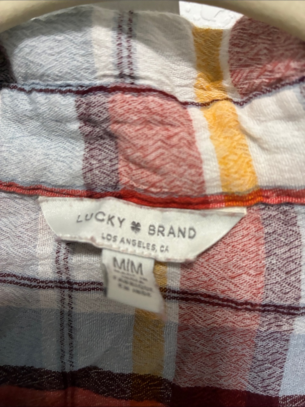 Lucky Brand Orange Plaid Long Sleeve Button-Down Shirt - Picture 2 of 7